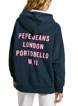 Sweatshirt Pepe Jeans Rikki bleu marine pour femme