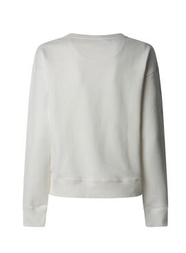 Sweat-shirt Pepe Jeans rose blanc pour femme