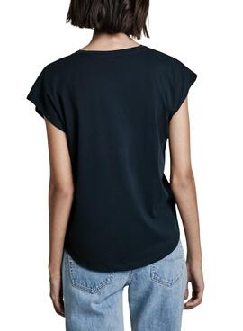 T-shirt Pepe Jeans Blooma bleu marine pour femme