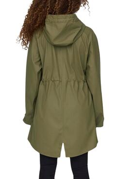 Imperméable Only New Station vert pour femme