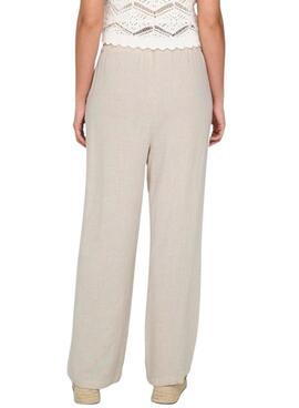 Pantalon Only Siesta beige pour femme.