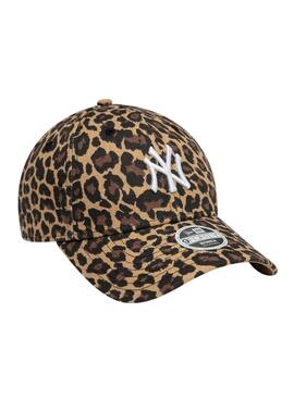 Casquette New Era léopard marron pour femme