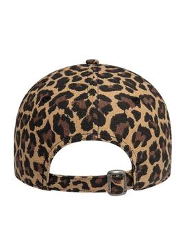 Casquette New Era léopard marron pour femme