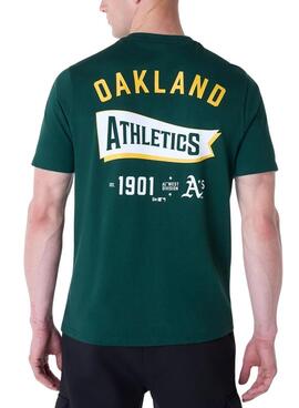 T-shirt New Era Athletics verte pour homme