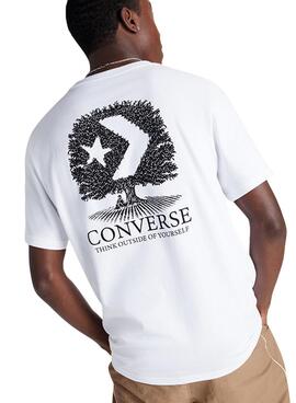 T-shirt Converse Outside blanc pour homme