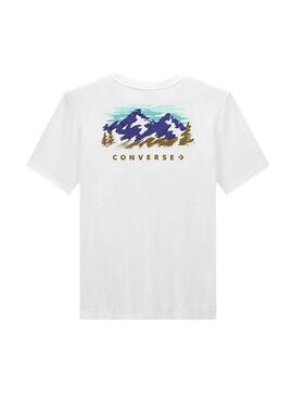 T-shirt Converse Abstract Mountain blanc pour homme