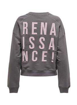 Sweat-shirt Only Abigail gris pour femme