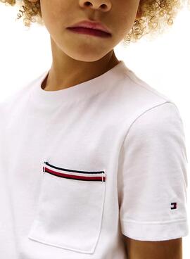 T-shirt Tommy Hilfiger Pocket blanc pour enfant