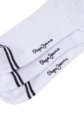 Chaussettes Pepe Jeans blanches cheville pour homme