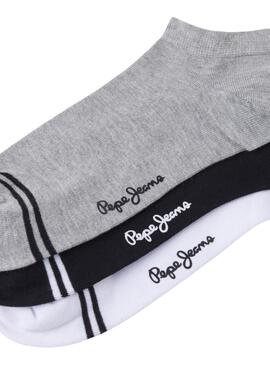 Chaussettes de cheville tricolores Pepe Jeans pour hommes.