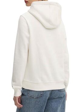 Sweat à capuche Tommy Jeans Ess Logo blanc pour femme