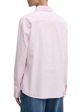 Chemise Tommy Jeans à rayures Oxford rose pour femme