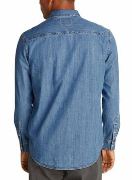 Chemise Tommy Jeans Mid bleue pour homme