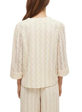 Blouse Vila Vilumena beige pour femme