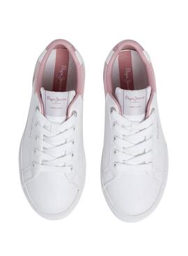 Chaussures Pepe Jeans Kenton blanc et rose pour fille