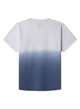 T-shirt Pepe Jeans Carter blanc et bleu pour garçon