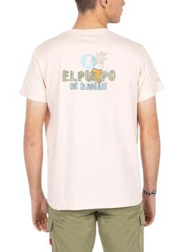 T-shirt El Pulpo Texte Hawaii Beige Pour Homme