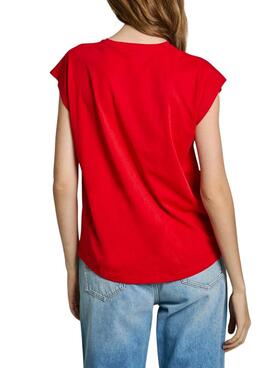 T-shirt Pepe Jeans Blooma rouge pour femme