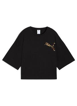 T-shirt Puma Leo Luxe noir pour femme