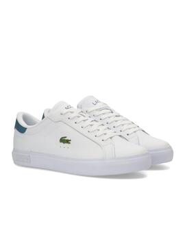 Baskets Lacoste Powercourt blanches en cuir pour homme