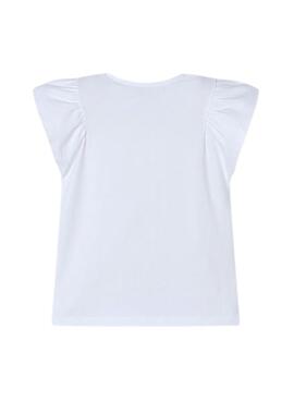 T-shirt Mayoral en relief blanc avec fleurs pour fille