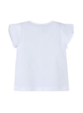 T-shirt Mayoral poupées blanc pour fille.