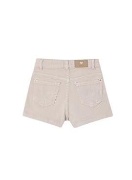 Short Mayoral en sergé beige basique pour fille