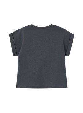 T-shirt Mayoral gris avec cœur pour fille