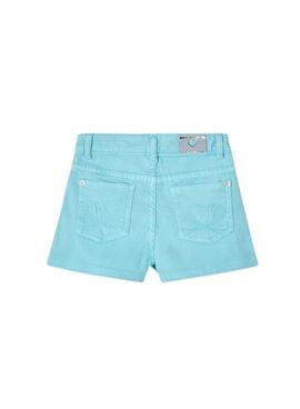 Short blue basic sateen for girls