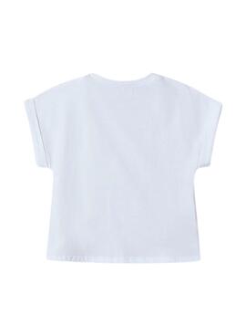 T-shirt Mayoral cœur blanc pour fille