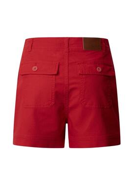 Short Pepe Jeans Valentine rouge pour femme