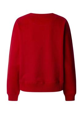 Sweat Pepe Jeans Reagan rouge pour femme.