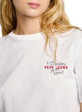 T-shirt Pepe Jeans Rei blanc pour femme