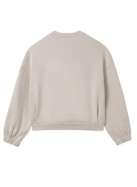 Sweat à capuche Mayoral avec fermeture éclair et poches beige pour fille