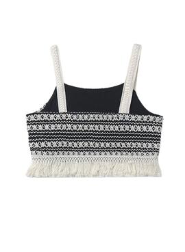 Top noir en crochet Mayoral pour fille