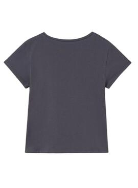 T-shirt Mayoral brodé fleur gris pour fille