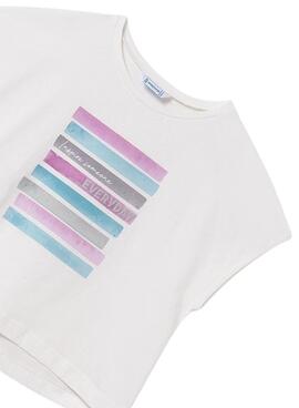 T-shirt graphique blanche pour fille Mayoral