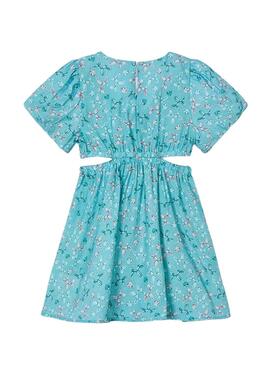 Robe Mayoral à ouvertures imprimé bleu pour fille