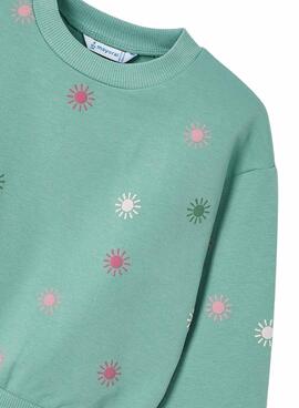 Sweatshirt Mayoral vert fantaisie pour fille