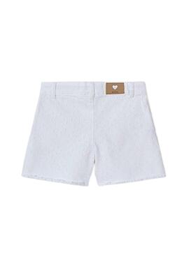 Short Mayoral en gabardina blanca para niña.