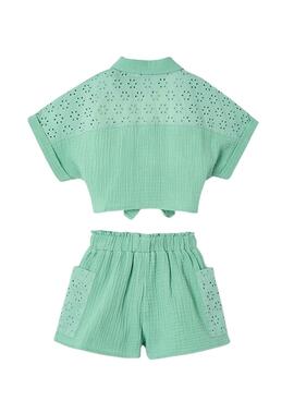 Ensemble Mayoral Short et blouse perforée pour fille