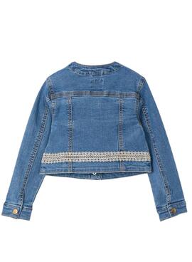 Veste en jean Mayoral en dentelle bleue moyenne pour fille