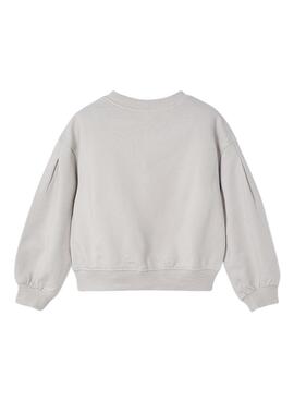 Sweat-shirt Mayoral gris avec pince pour fille