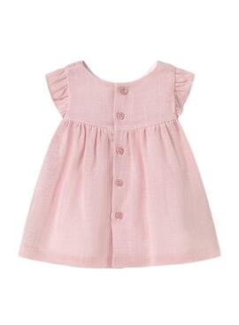 Robe Mayoral en nid d'abeille rose pour bébé