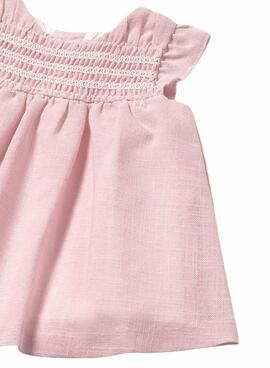 Robe Mayoral en nid d'abeille rose pour bébé