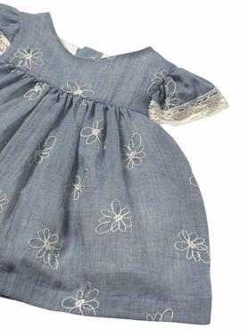 Robe Mayoral avec culotte brodée bleu bébé