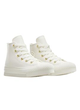 Chaussures Converse Chuck Taylor All Star EVA Lift en cuir blanc pour femme