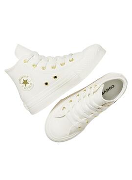 Chaussures Converse Chuck Taylor All Star EVA Lift en cuir blanc pour femme