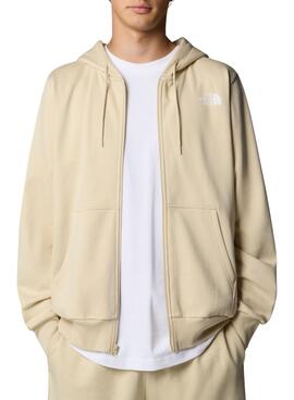 Sweat à capuche The North Face Simple Dome Full Zip beige pour homme