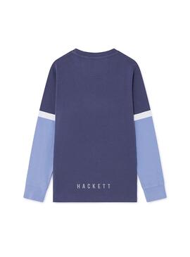 T-Shirt Hackett AMR Split Bleu pour Enfante